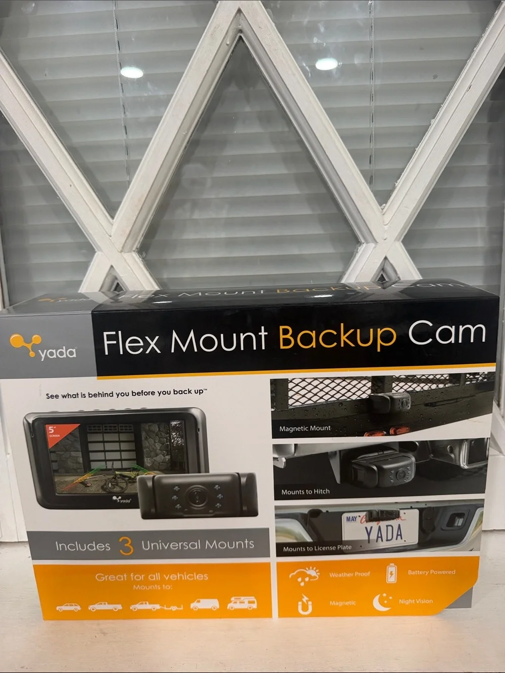 Ada Flex Mount Backup Cam - Black and Orange